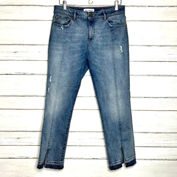 DL1961 Mara Instasculpt Straight Split Ankle Crop Jeans Size 29 - Picture 1 of 12